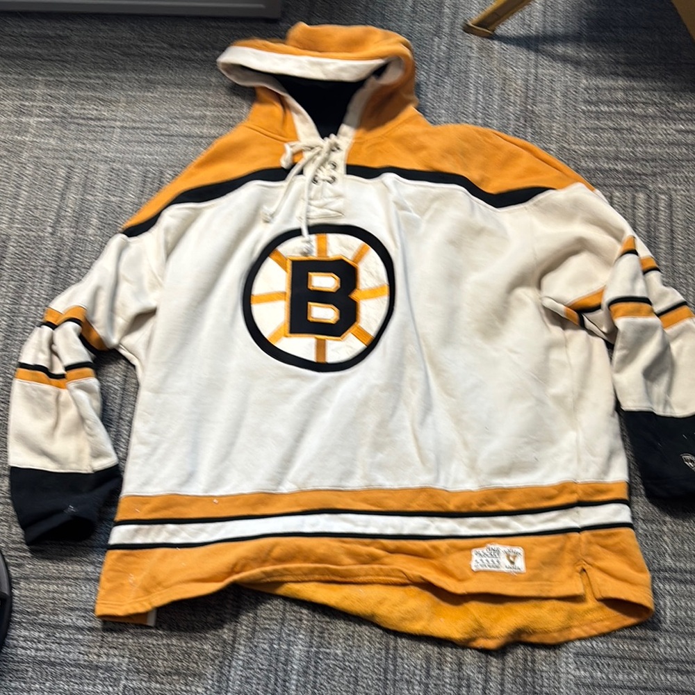 Orange and Black Boston Bruins Hooded Sweatshirt